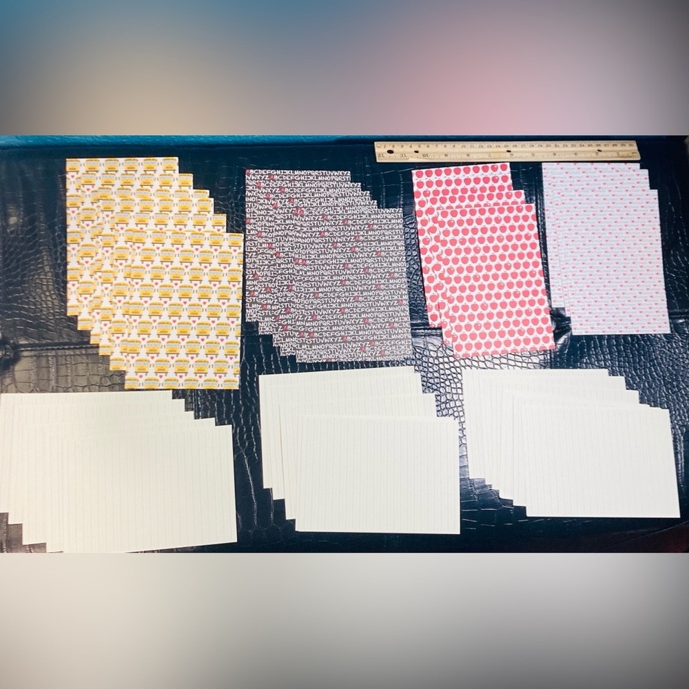 5 for $10: 35 School Theme Papers 4 1/2” x 6” Assorted Patterned‎ Paper Set